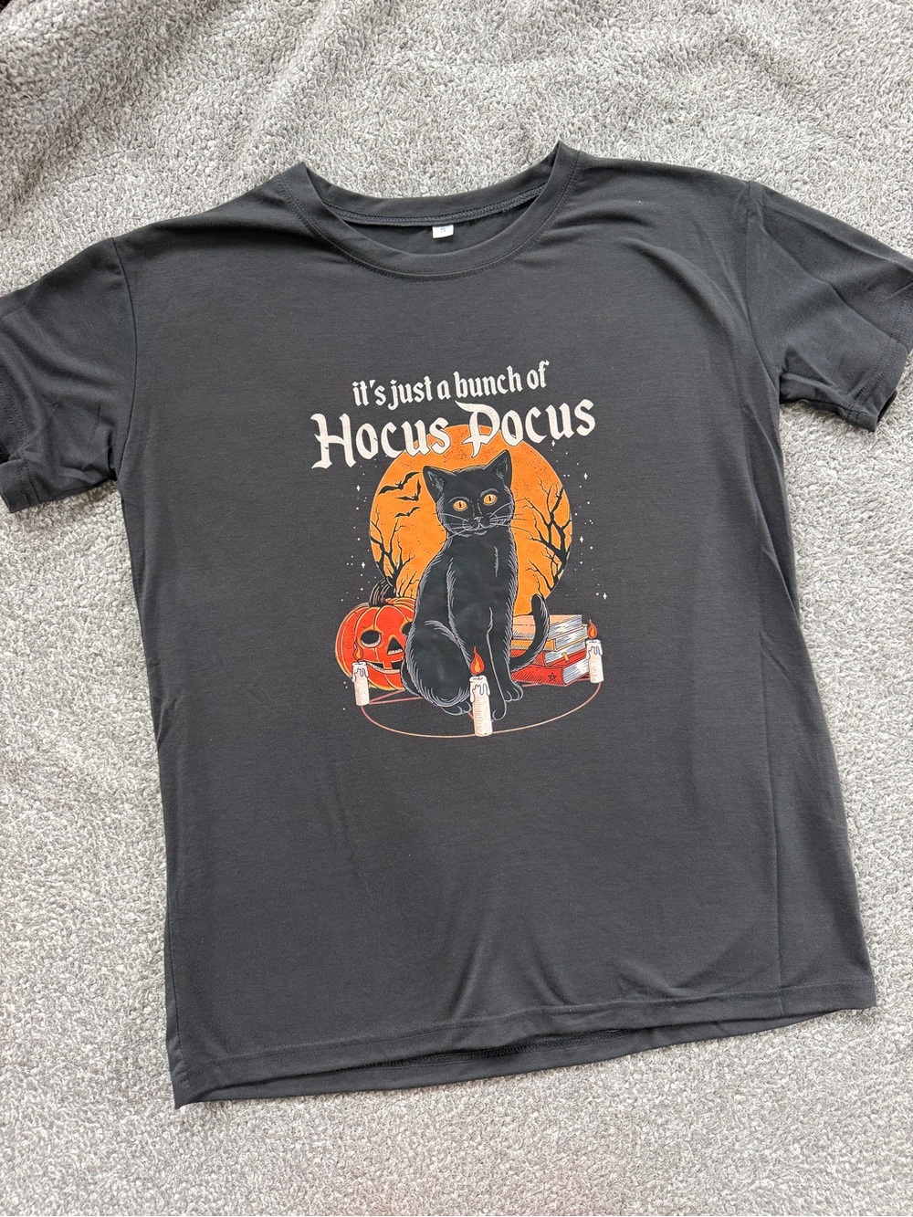 Hocus Pocus Black Cat Graphic Tee - Black
